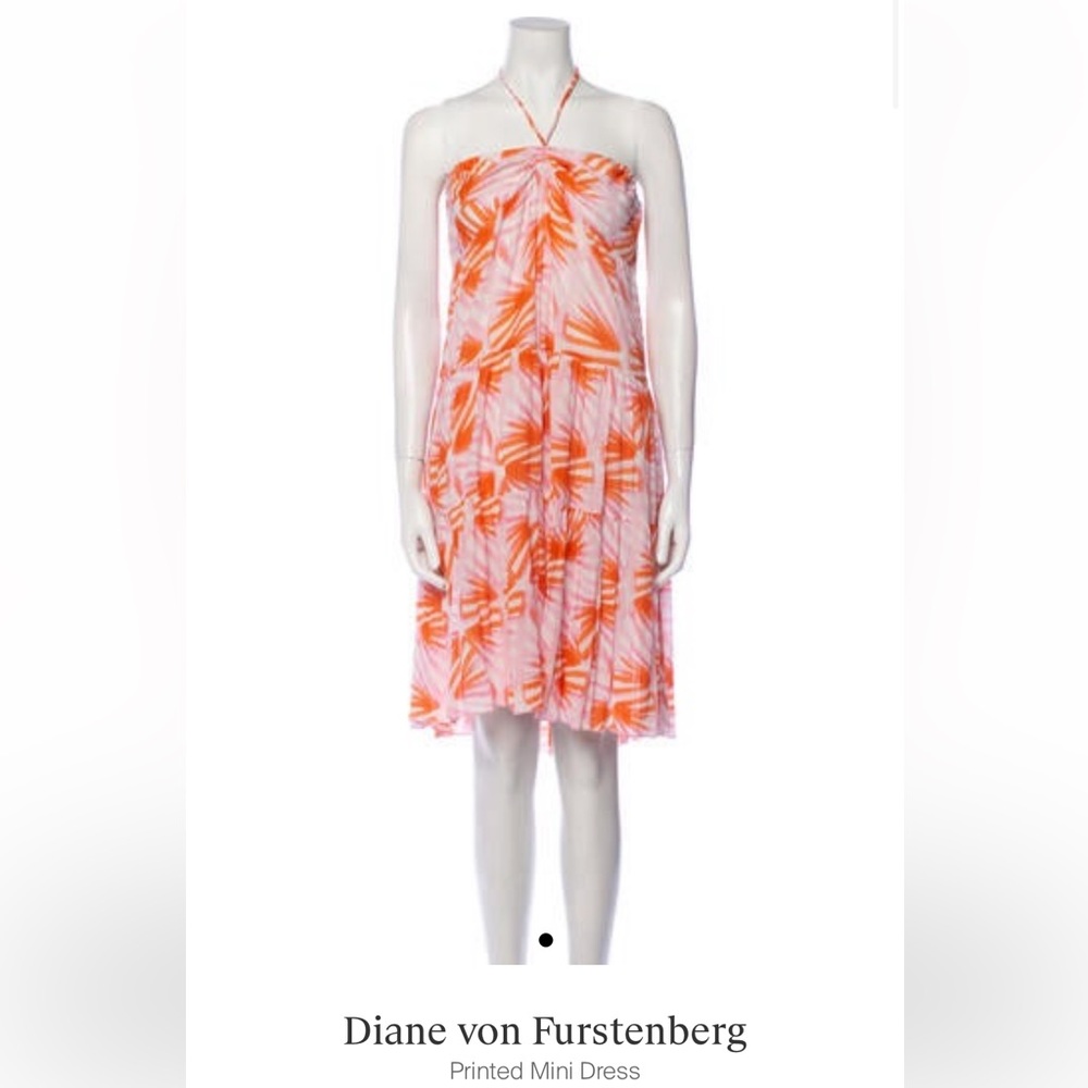 Diane von Furstenberg Halter Strapless Printed Dress